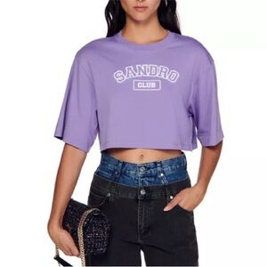 Sandro Lavender Club Crop Top NWT